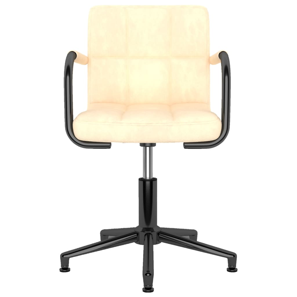 Bürostuhl Drehbar Creme Samt