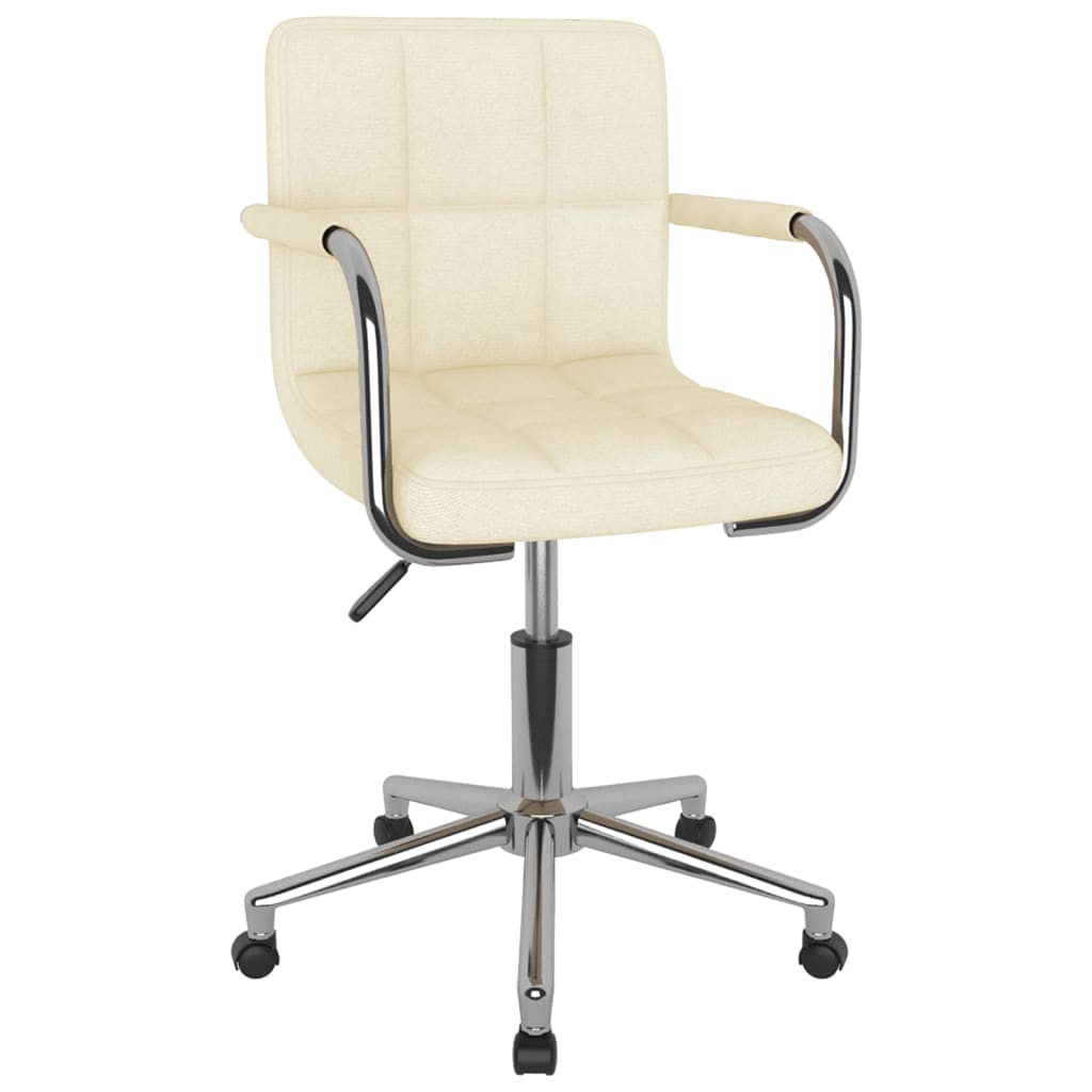 Office chair swivel cream fabric