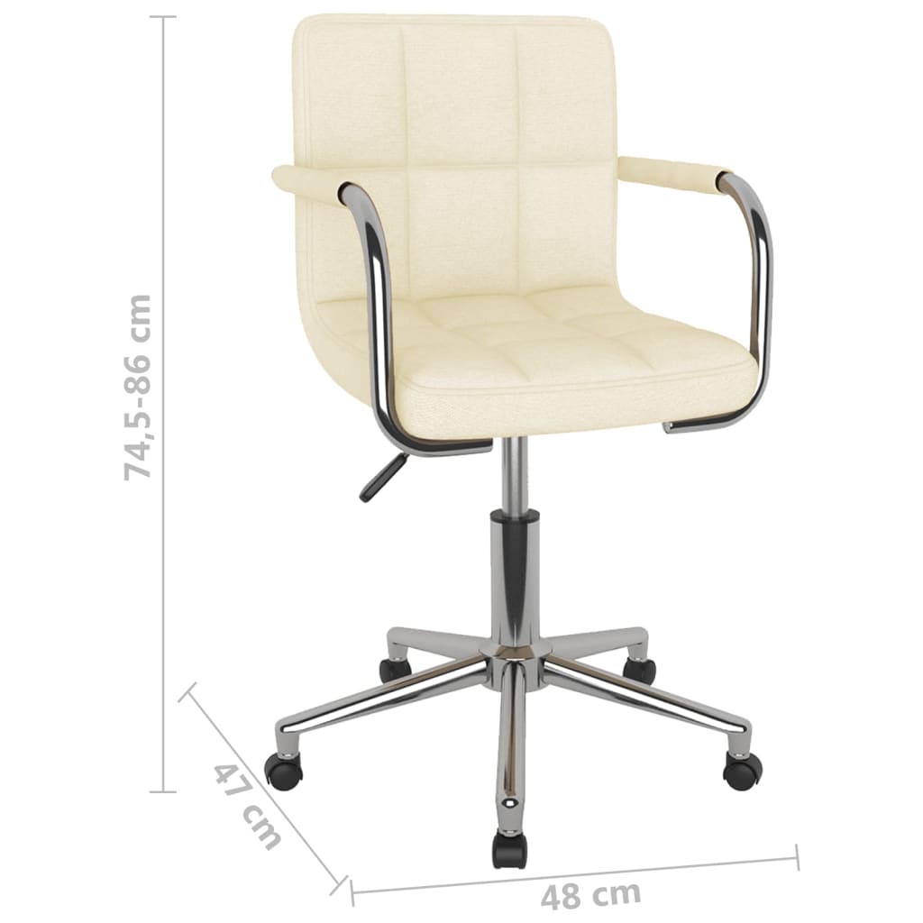 Office chair swivel cream fabric