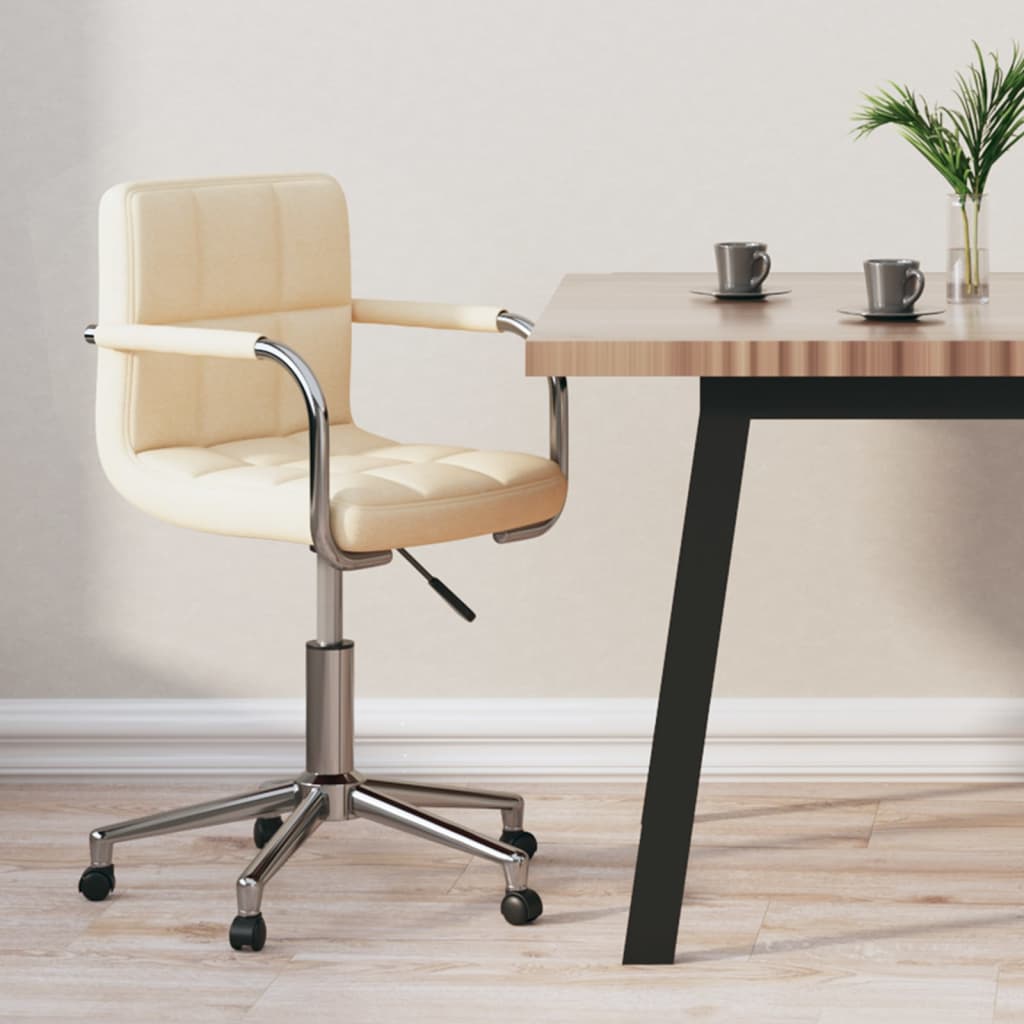 Office chair swivel cream fabric