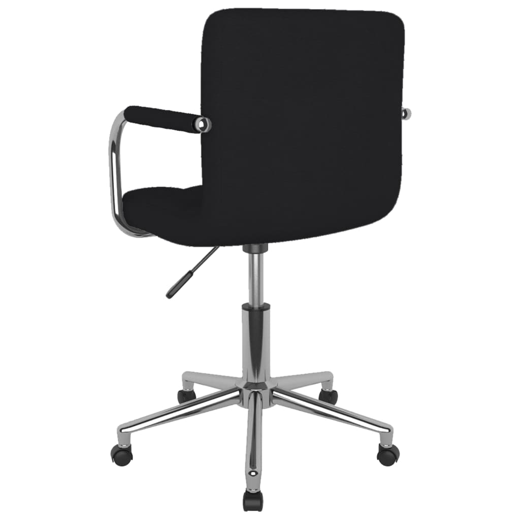 Chaise de bureau pivotante en tissu noir