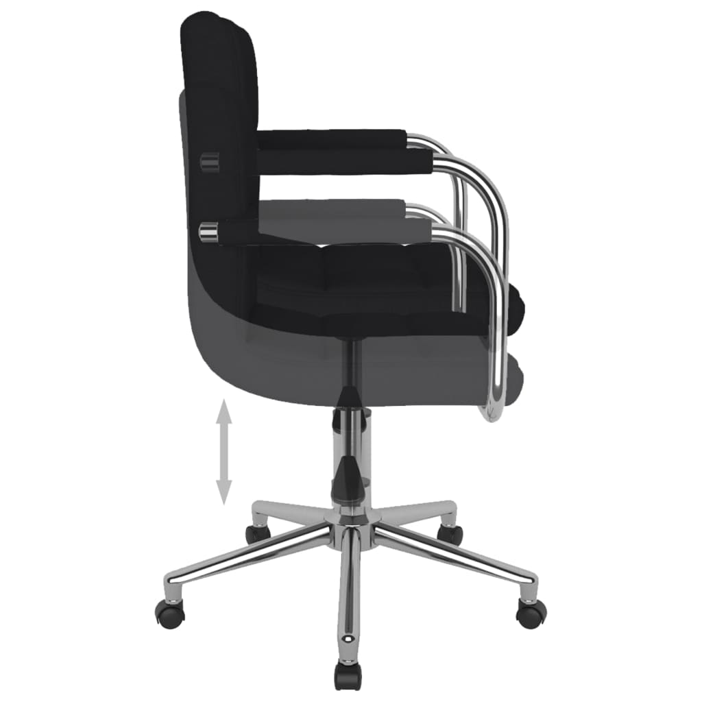 Chaise de bureau pivotante en tissu noir