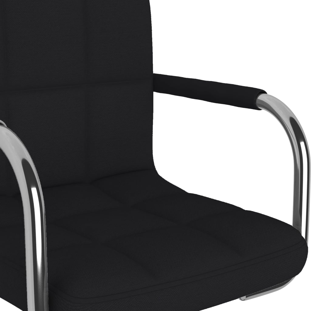 Chaise de bureau pivotante en tissu noir