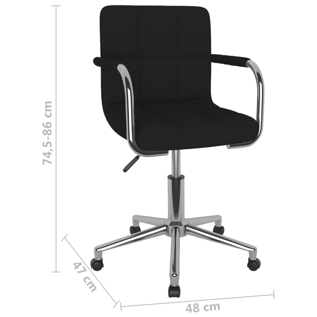 Chaise de bureau pivotante en tissu noir