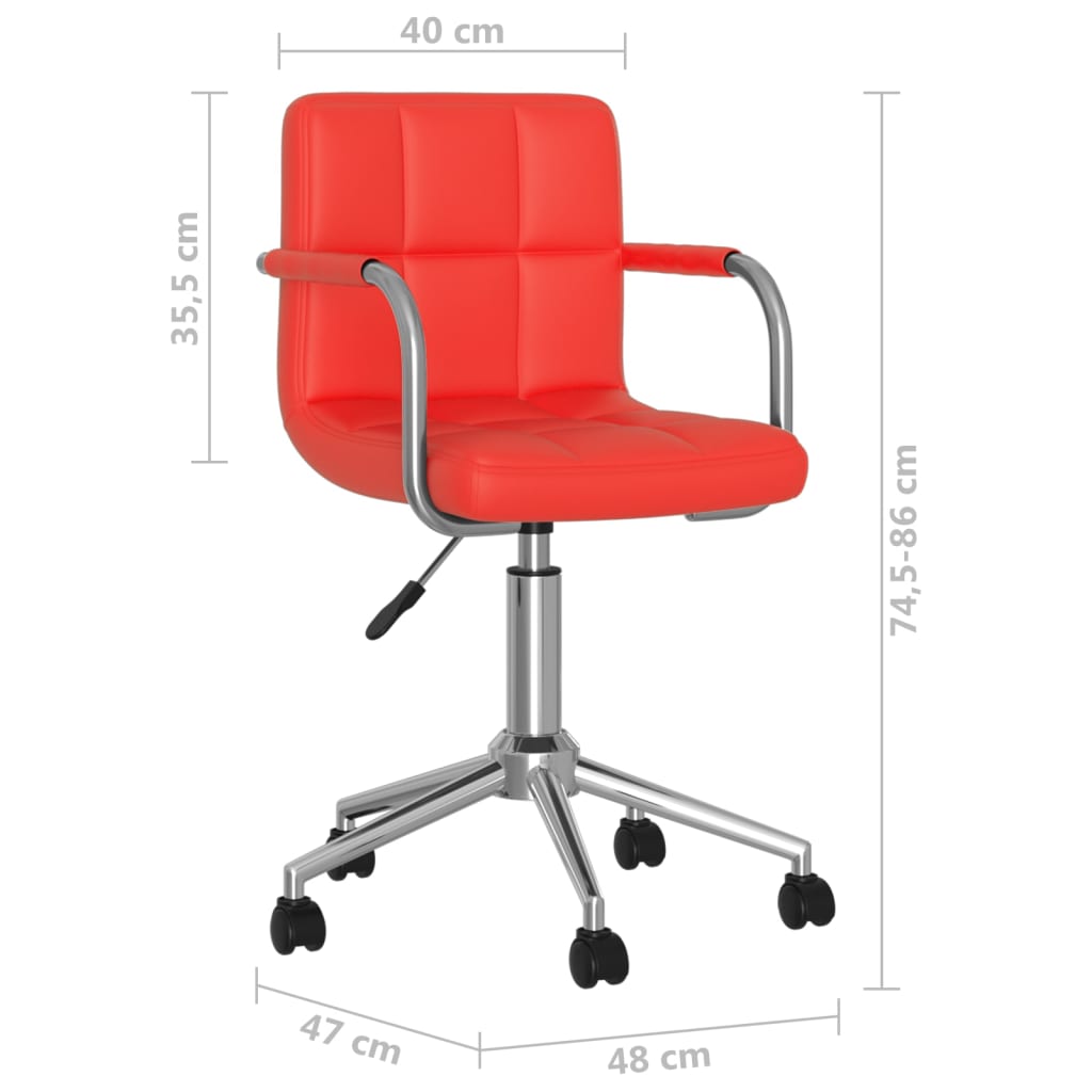 Bürostuhl Drehbar Rot Kunstleder