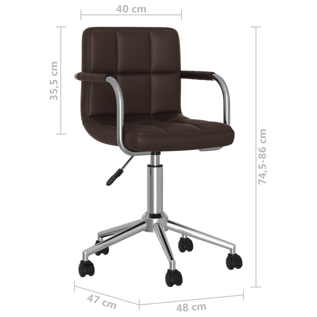 Bürostuhl Drehbar Braun Kunstleder