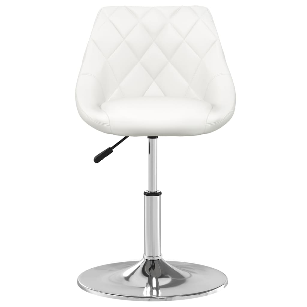 Dining chair white faux leather