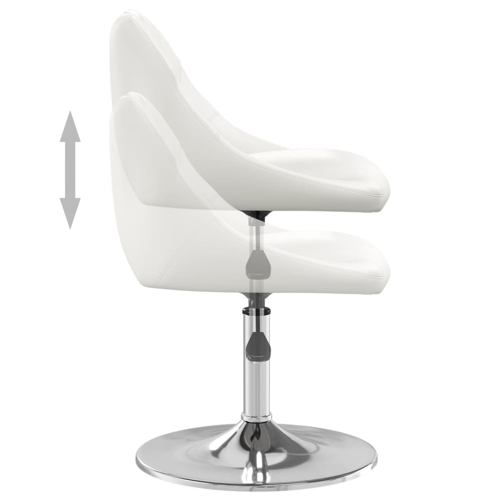 Dining chair white faux leather