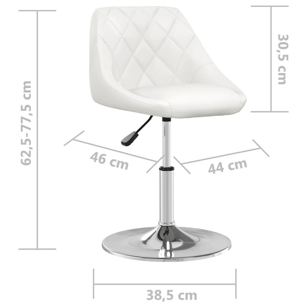 Dining chair white faux leather