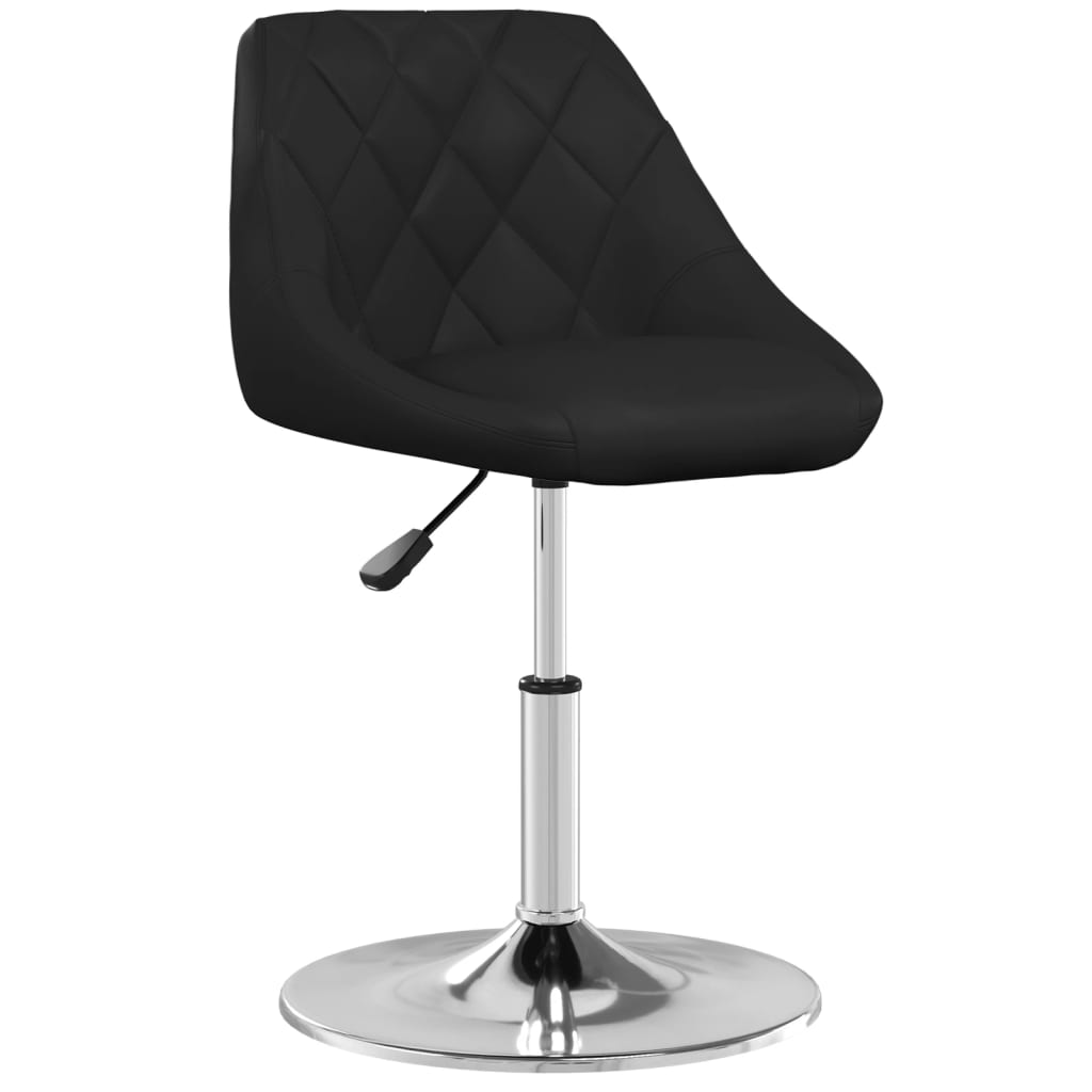 Dining chair black faux leather