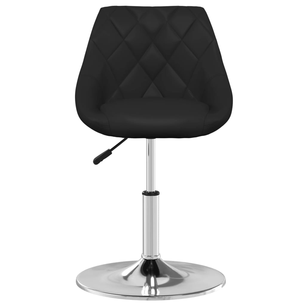 Dining chair black faux leather