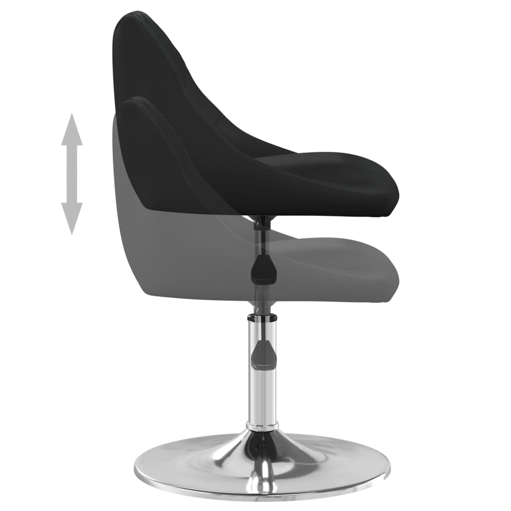 Dining chair black faux leather