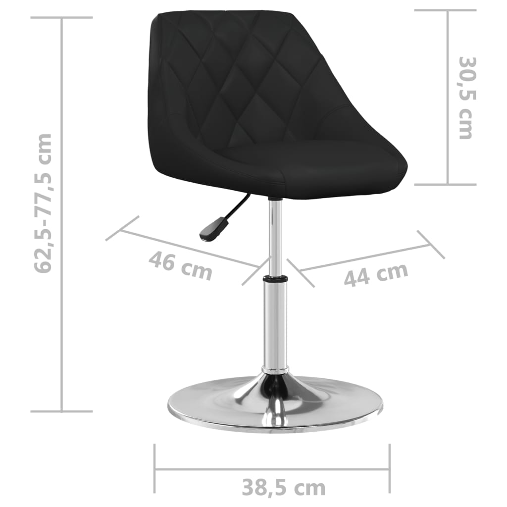 Dining chair black faux leather