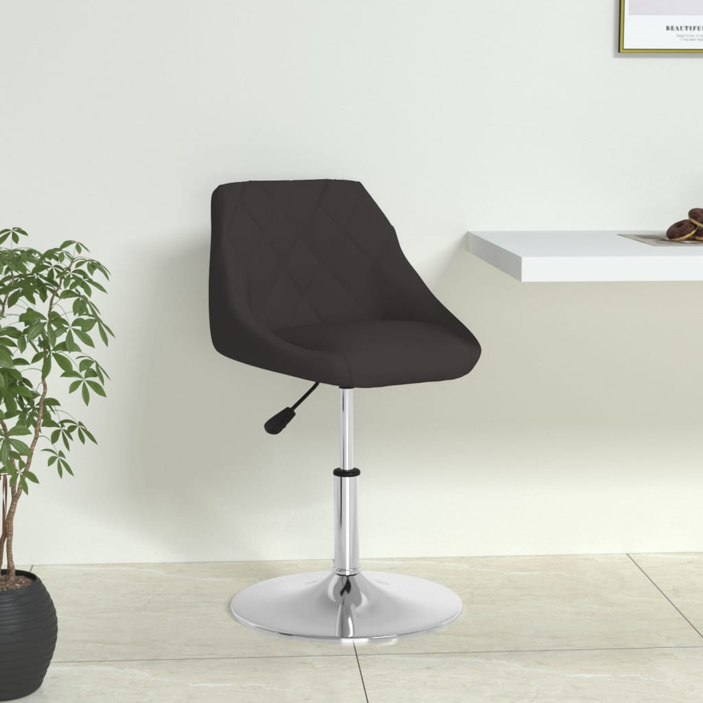 Dining chair black faux leather