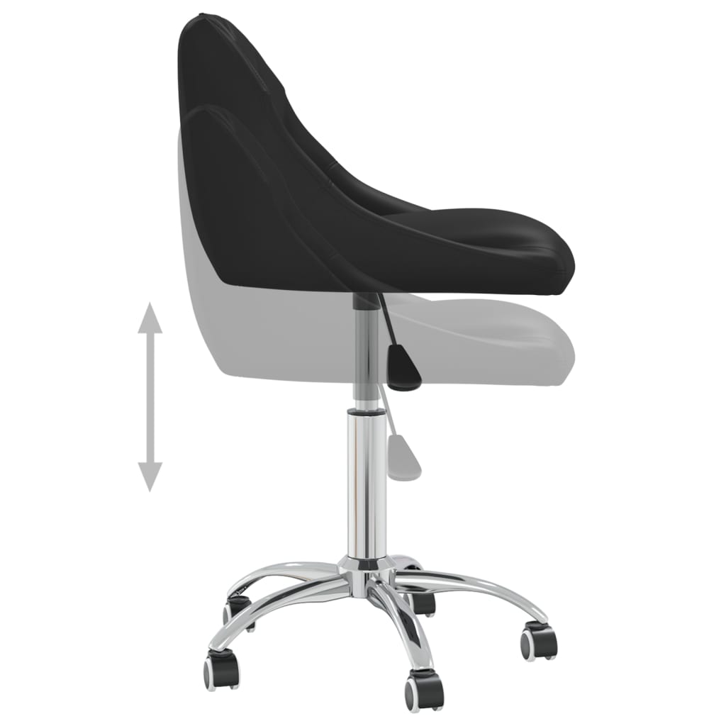 Chaise de bureau pivotante en cuir artificiel noir