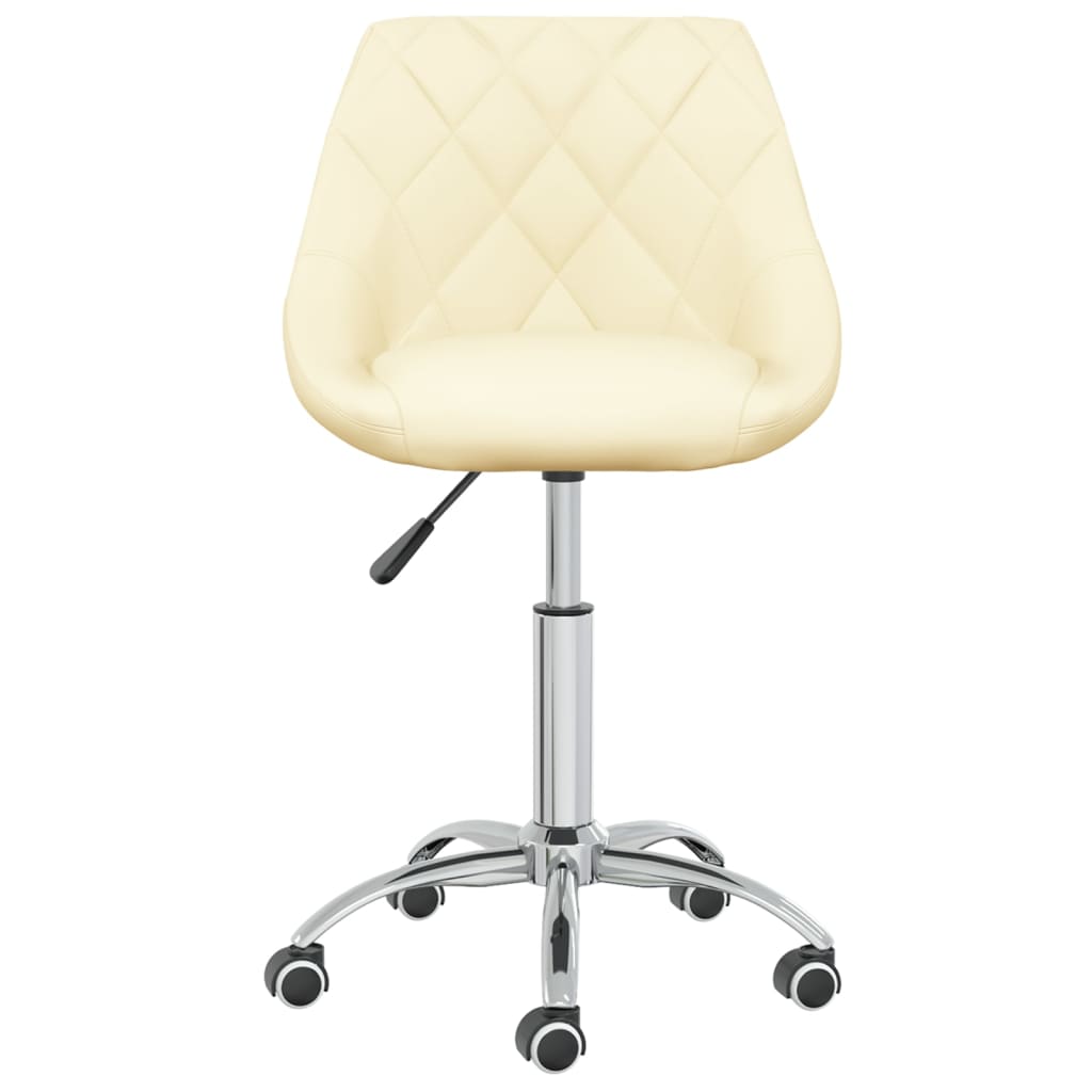 Bürostuhl Drehbar Creme Kunstleder