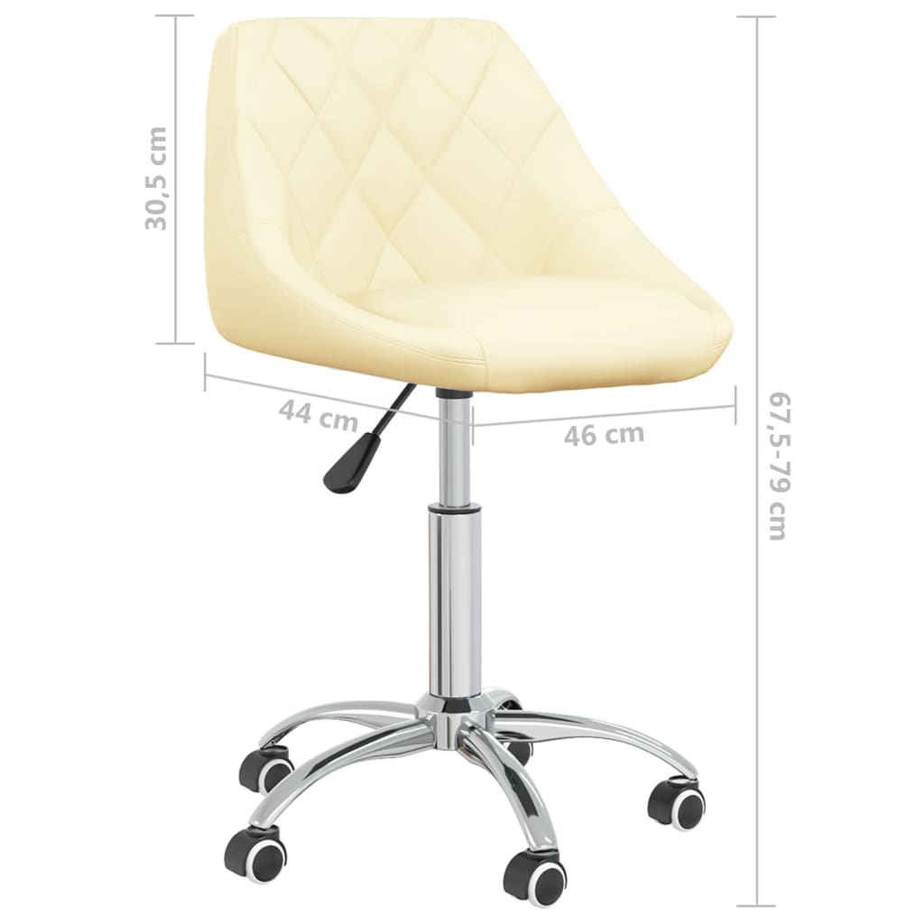 Bürostuhl Drehbar Creme Kunstleder