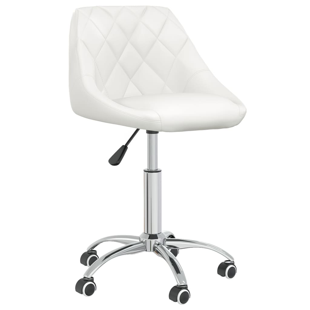 Dining chairs 2 pcs. Swivel white faux leather