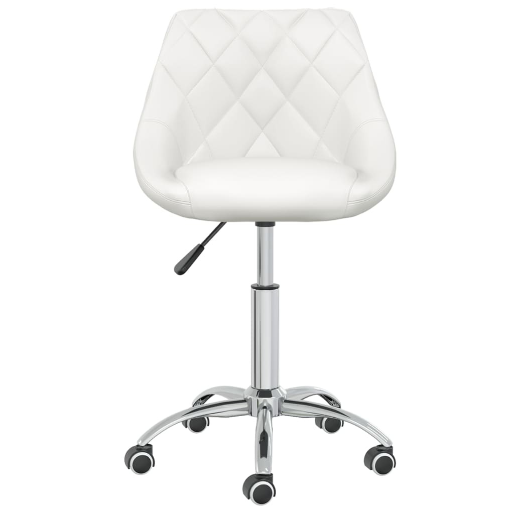 Dining chairs 2 pcs. Swivel white faux leather