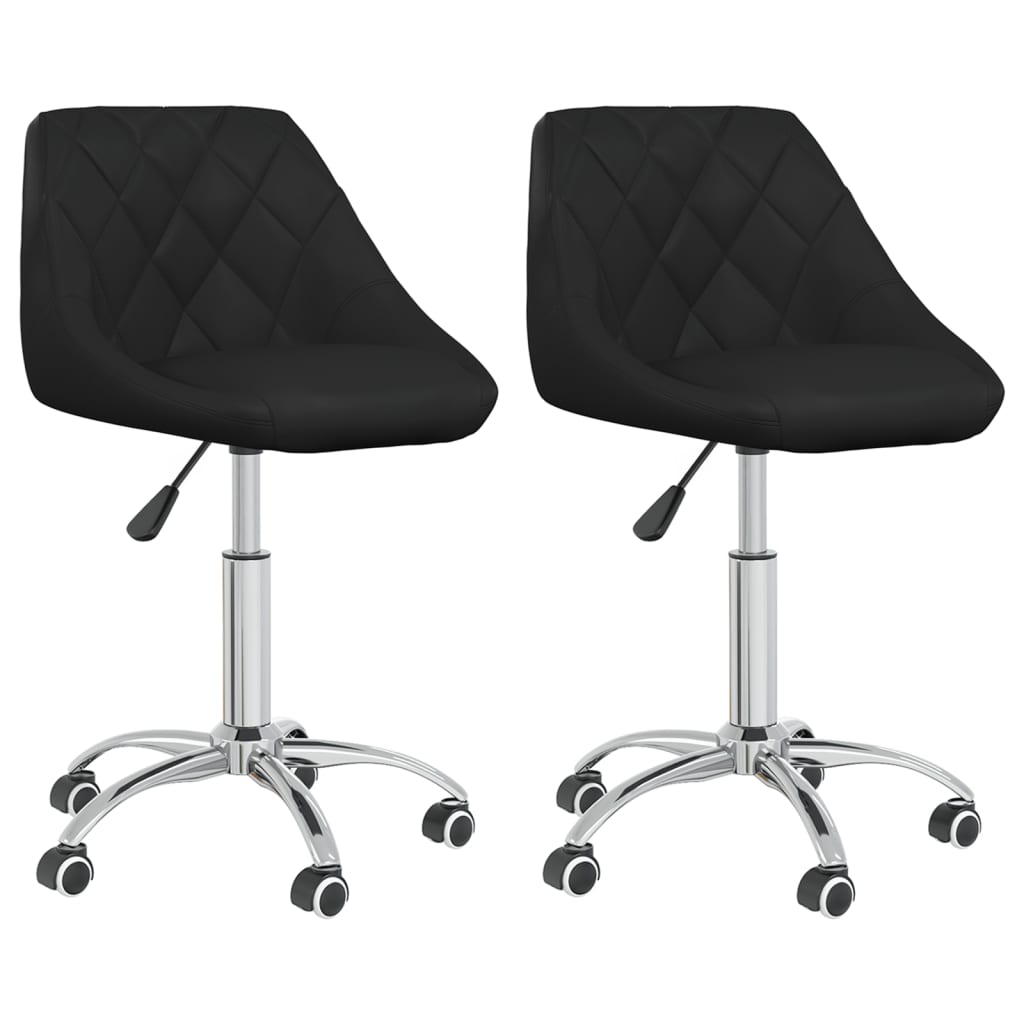 Dining chairs 2 pcs. Swivel black faux leather