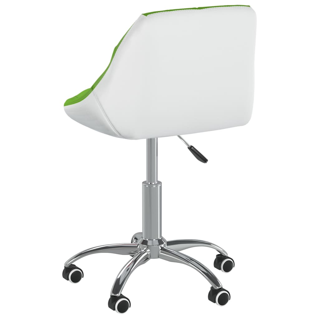 Bürostuhl Drehbar Grün und Weiß Kunstleder