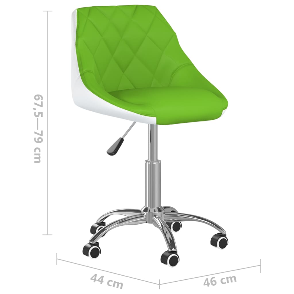Bürostuhl Drehbar Grün und Weiß Kunstleder