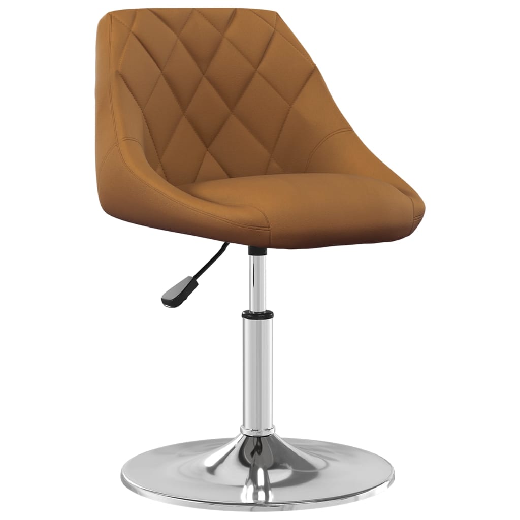 Dining Chairs 2 pcs. Swivel Brown Velvet