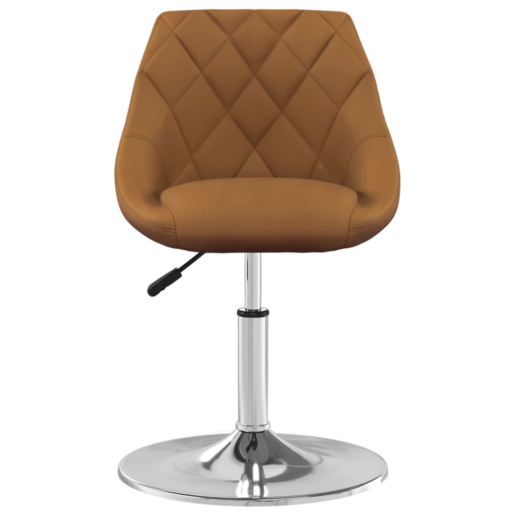 Dining Chairs 2 pcs. Swivel Brown Velvet