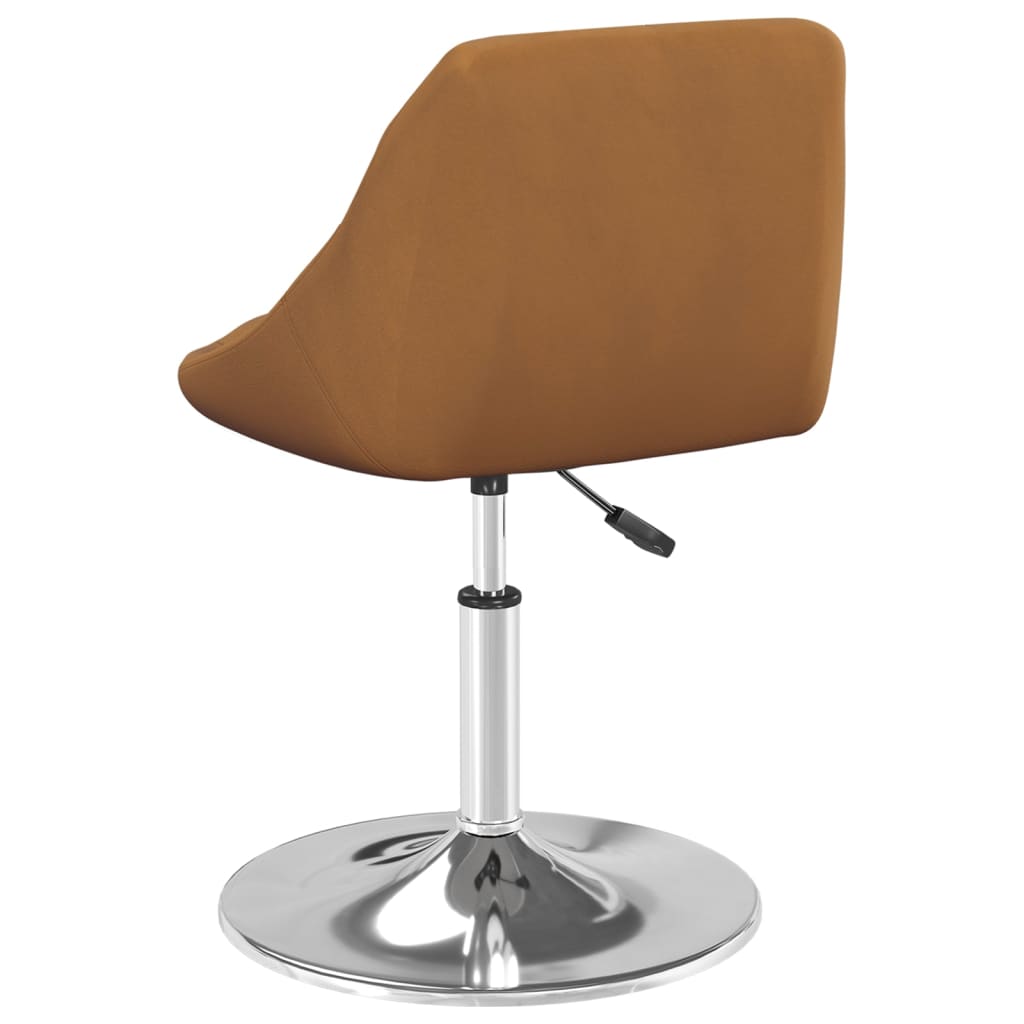 Dining Chairs 2 pcs. Swivel Brown Velvet