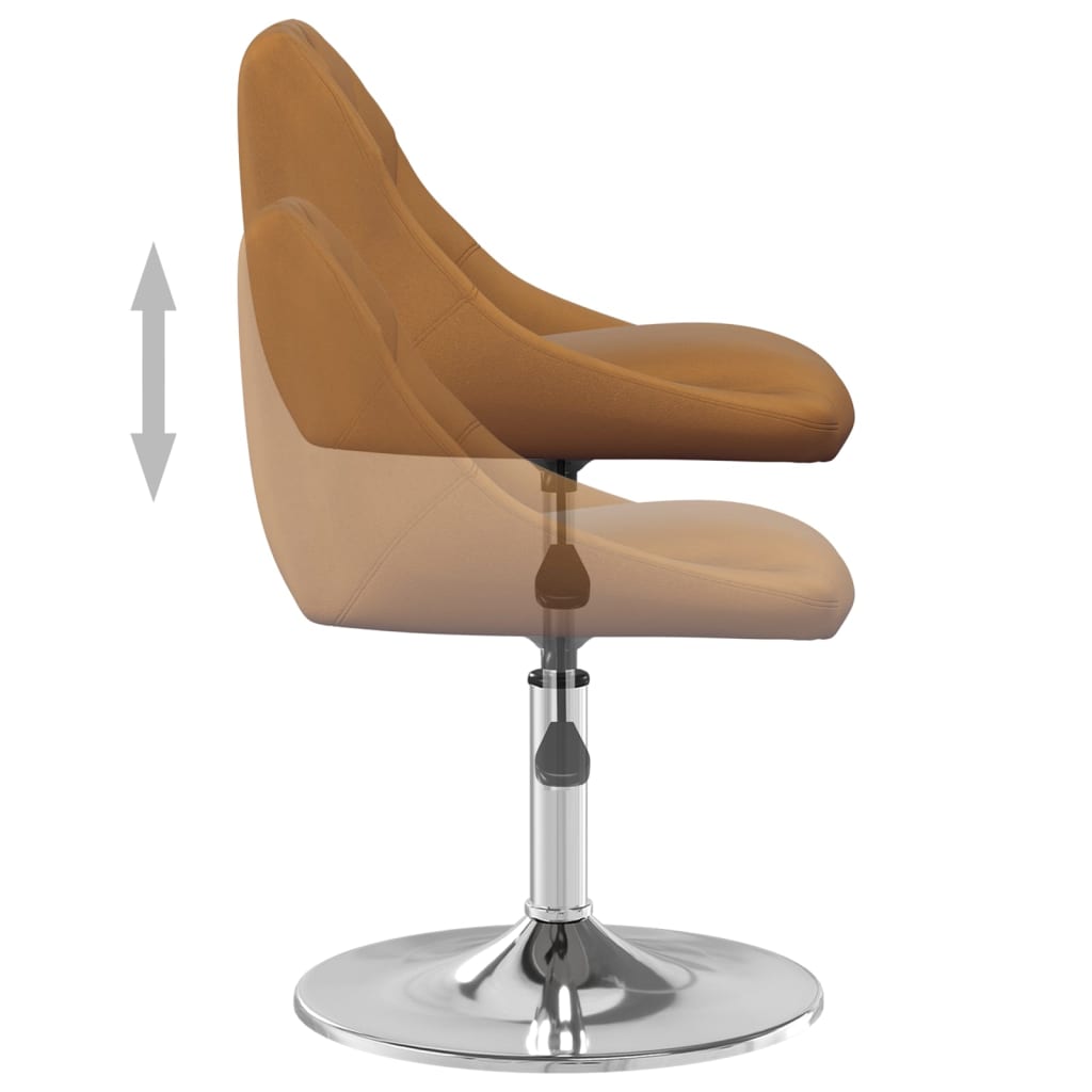 Dining Chairs 2 pcs. Swivel Brown Velvet