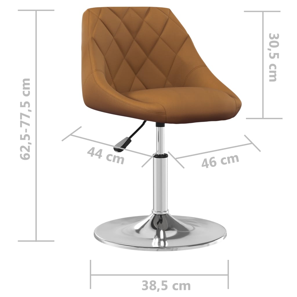 Dining Chairs 2 pcs. Swivel Brown Velvet
