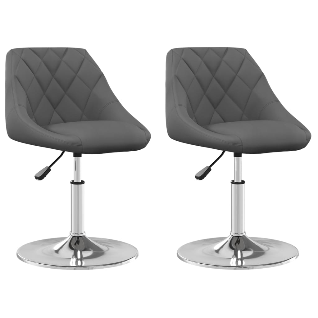 Dining Chairs 2 pcs. Swivel Dark Grey Velvet