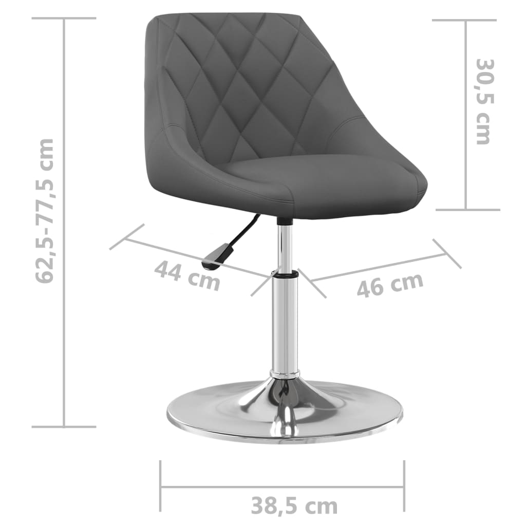 Dining Chairs 2 pcs. Swivel Dark Grey Velvet
