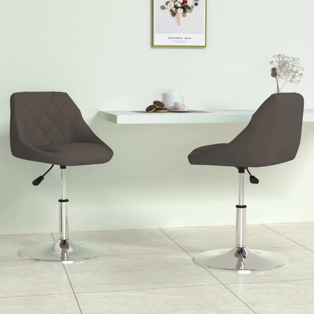 Dining Chairs 2 pcs. Swivel Dark Grey Velvet