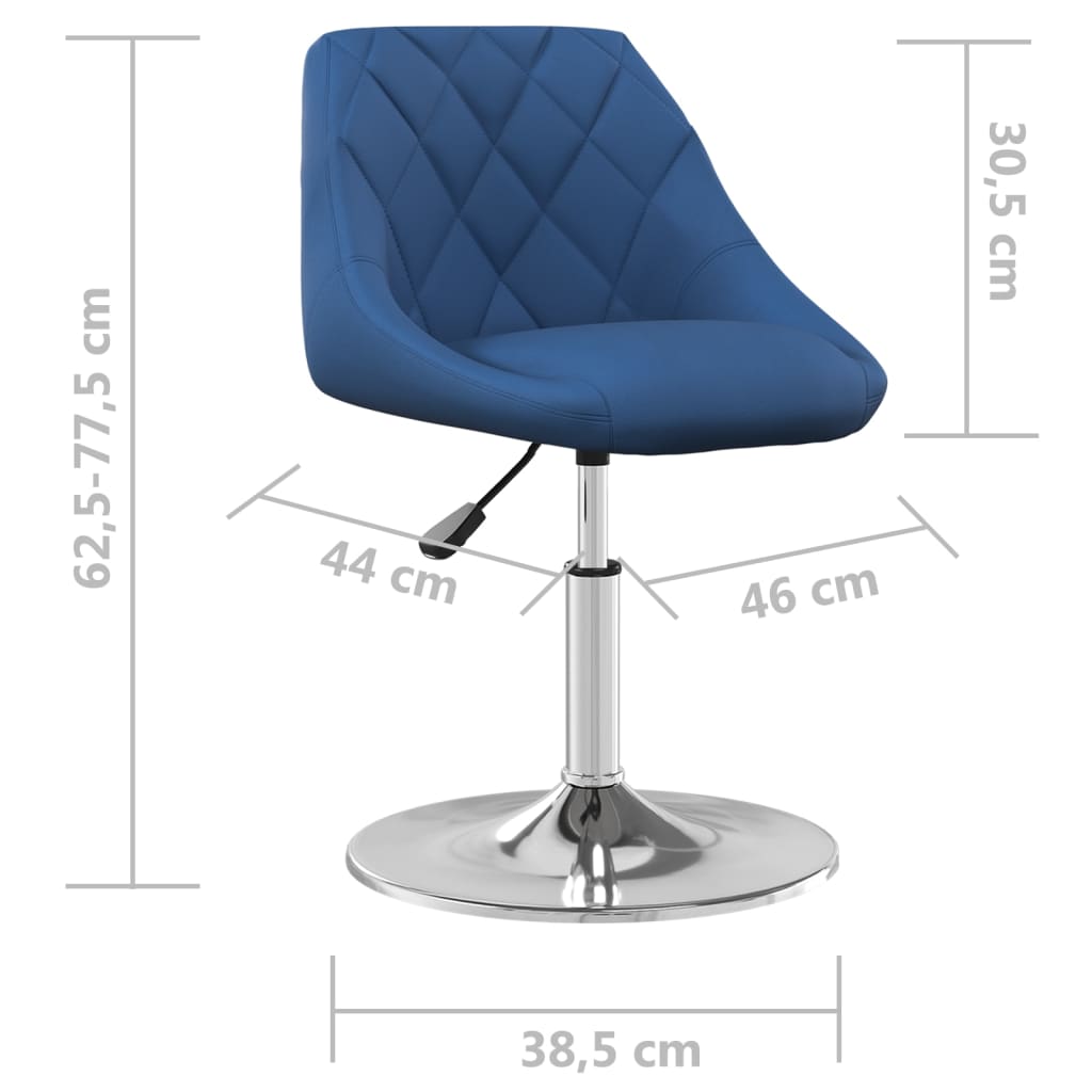 Dining Chairs 2 pcs. Swivel Blue Velvet
