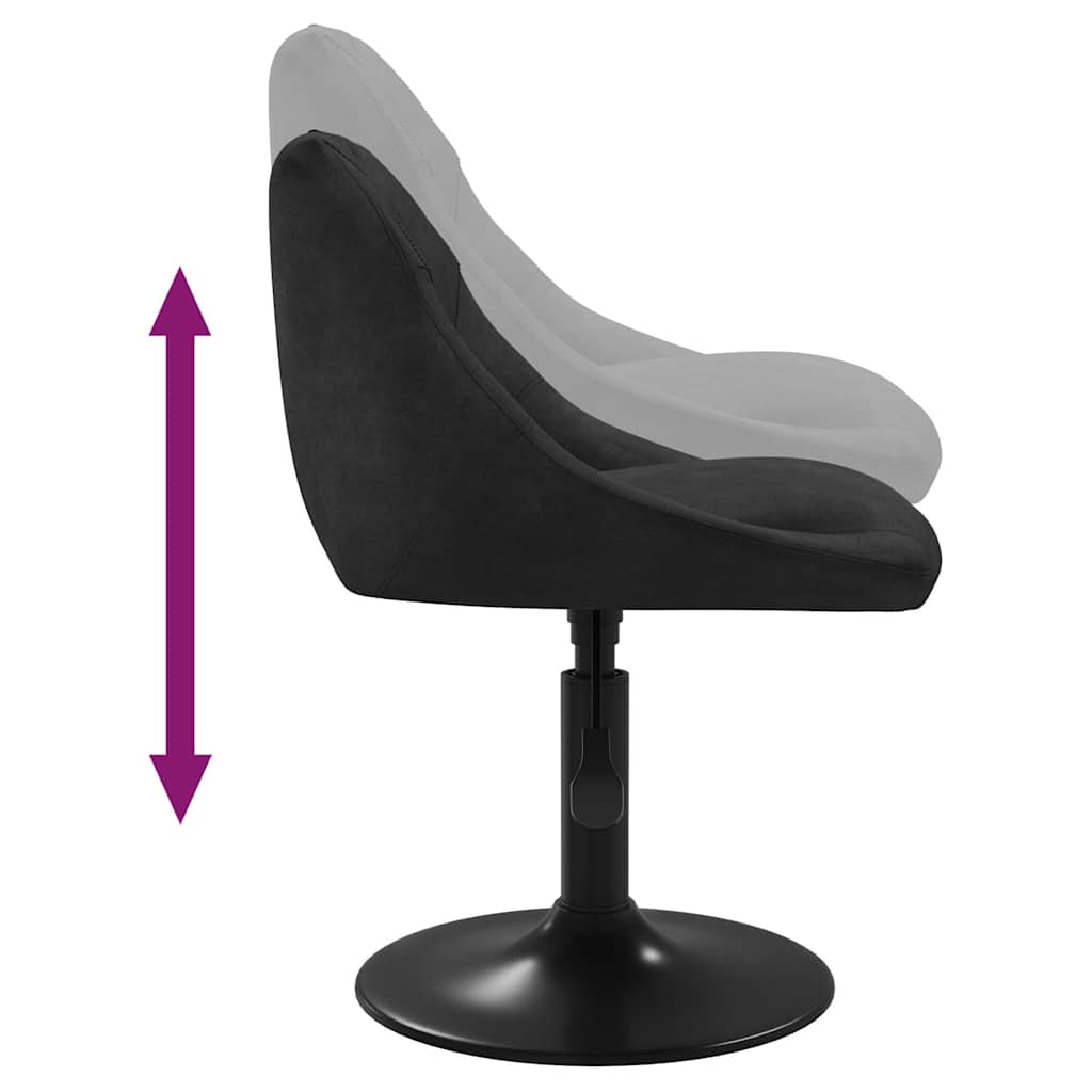 Dining Chairs 2 pcs. Swivel Black Velvet