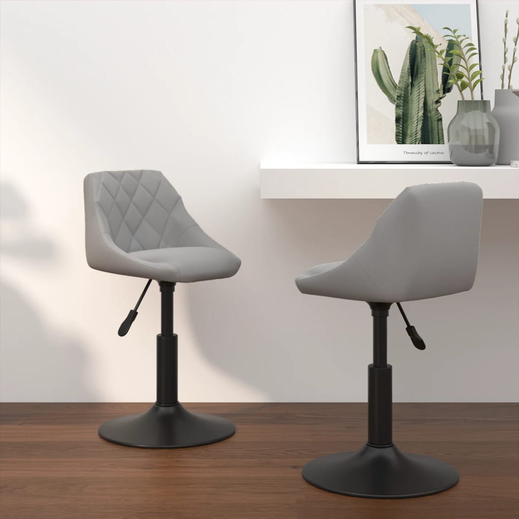 Dining Chairs 2 pcs. Swivel Light Grey Velvet