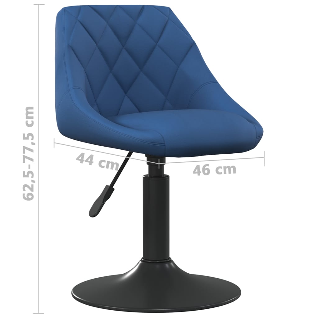 Dining Chairs 2 pcs. Swivel Blue Velvet