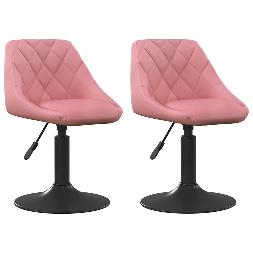 Dining Chairs 2 pcs. Swivel Pink Velvet