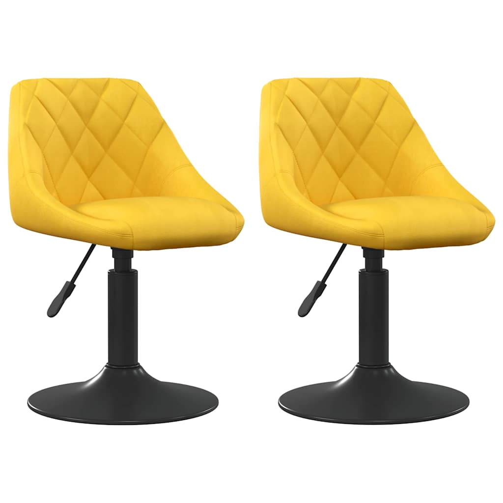 Dining Chairs 2 pcs. Swivel Mustard Yellow Velvet