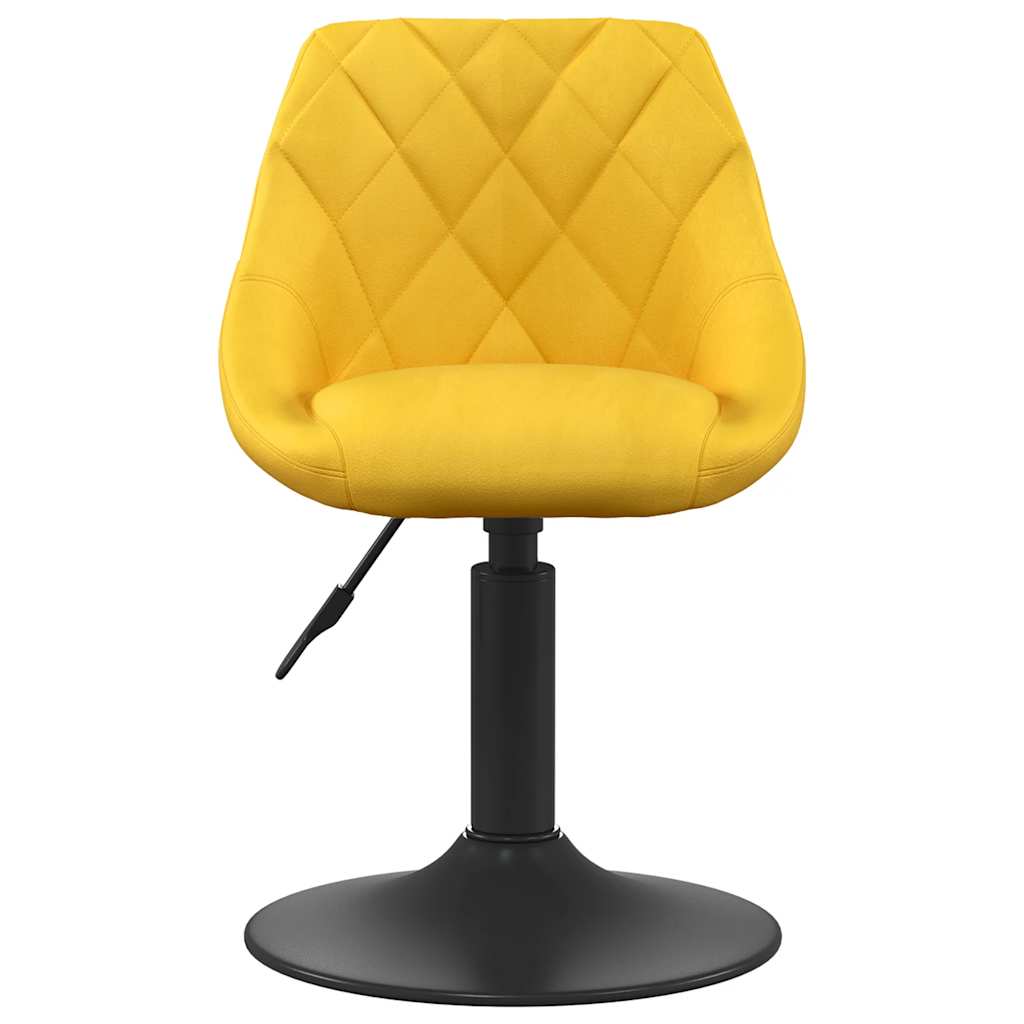 Dining Chairs 2 pcs. Swivel Mustard Yellow Velvet