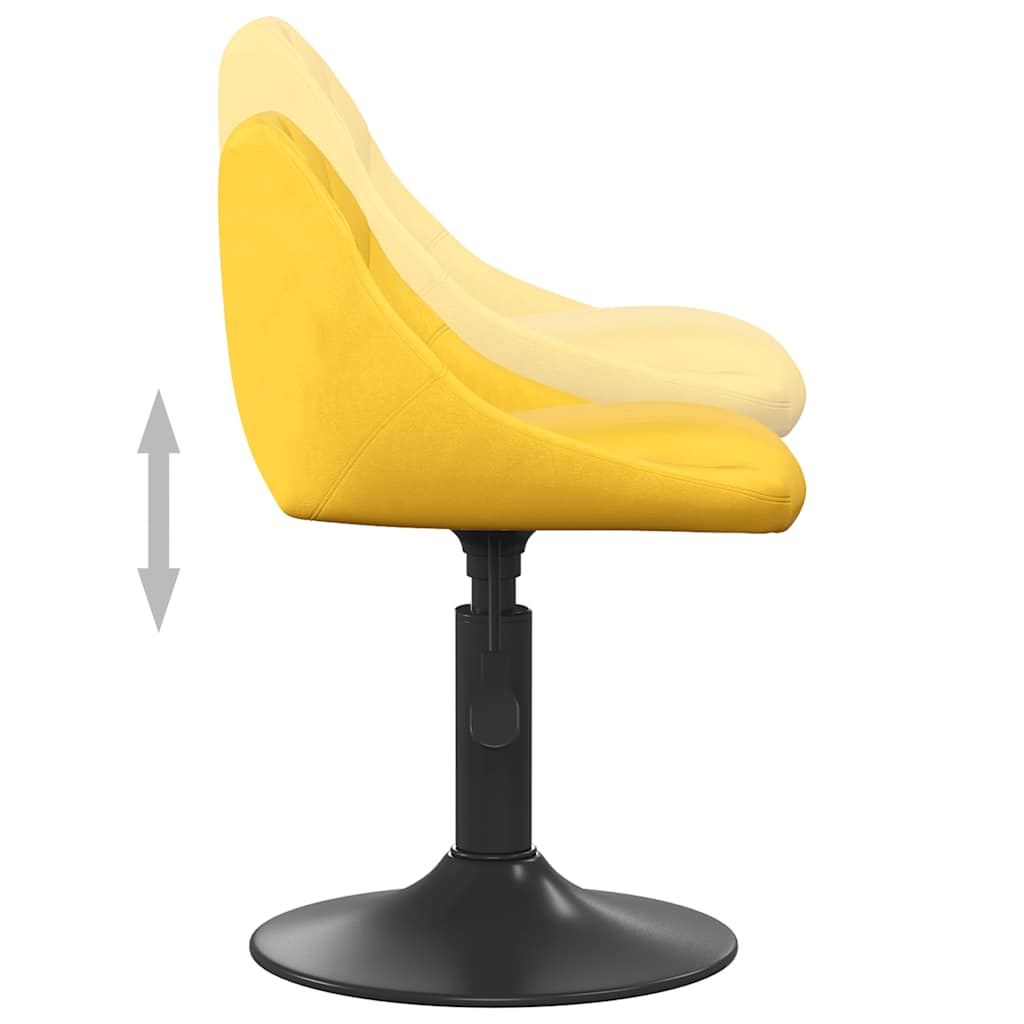 Dining Chairs 2 pcs. Swivel Mustard Yellow Velvet