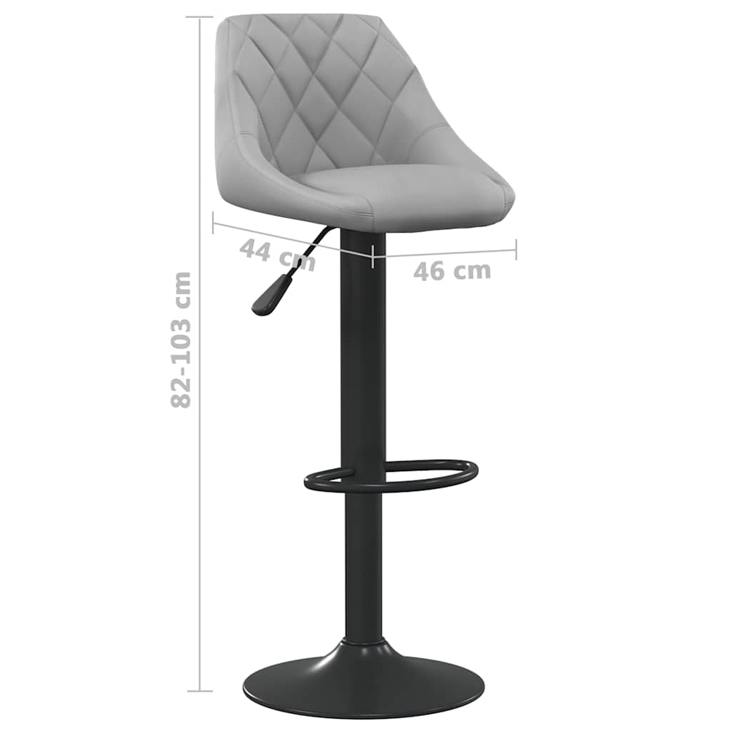 Barhocker 2 Stk. Hellgrau Samt