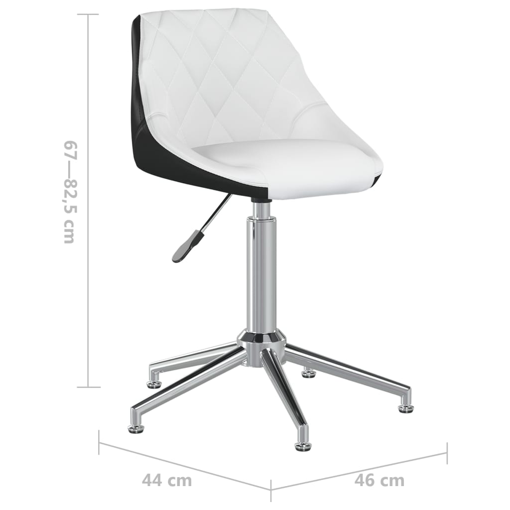 Bürostuhl Drehbar Weiß und Schwarz Kunstleder