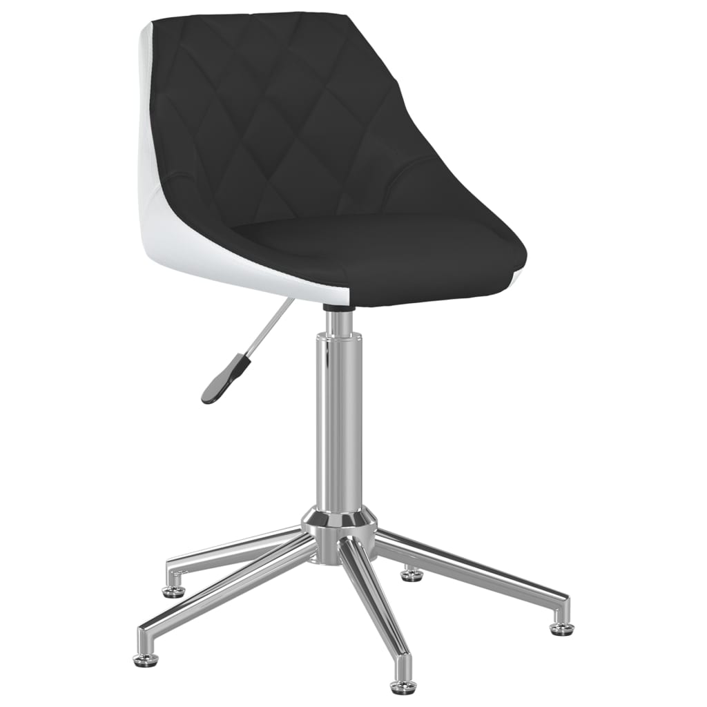 Bürostuhl Drehbar Schwarz und Weiß Kunstleder