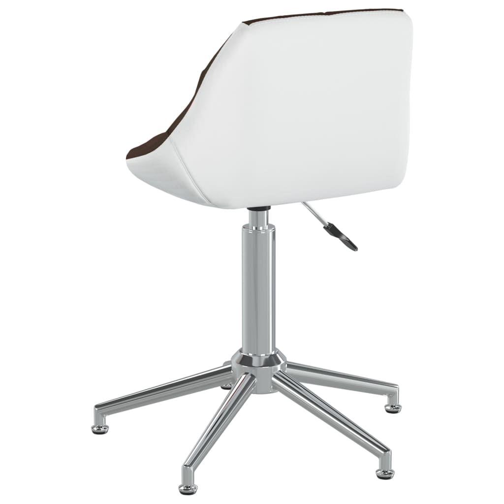 Bürostuhl Drehbar Braun und Weiß Kunstleder