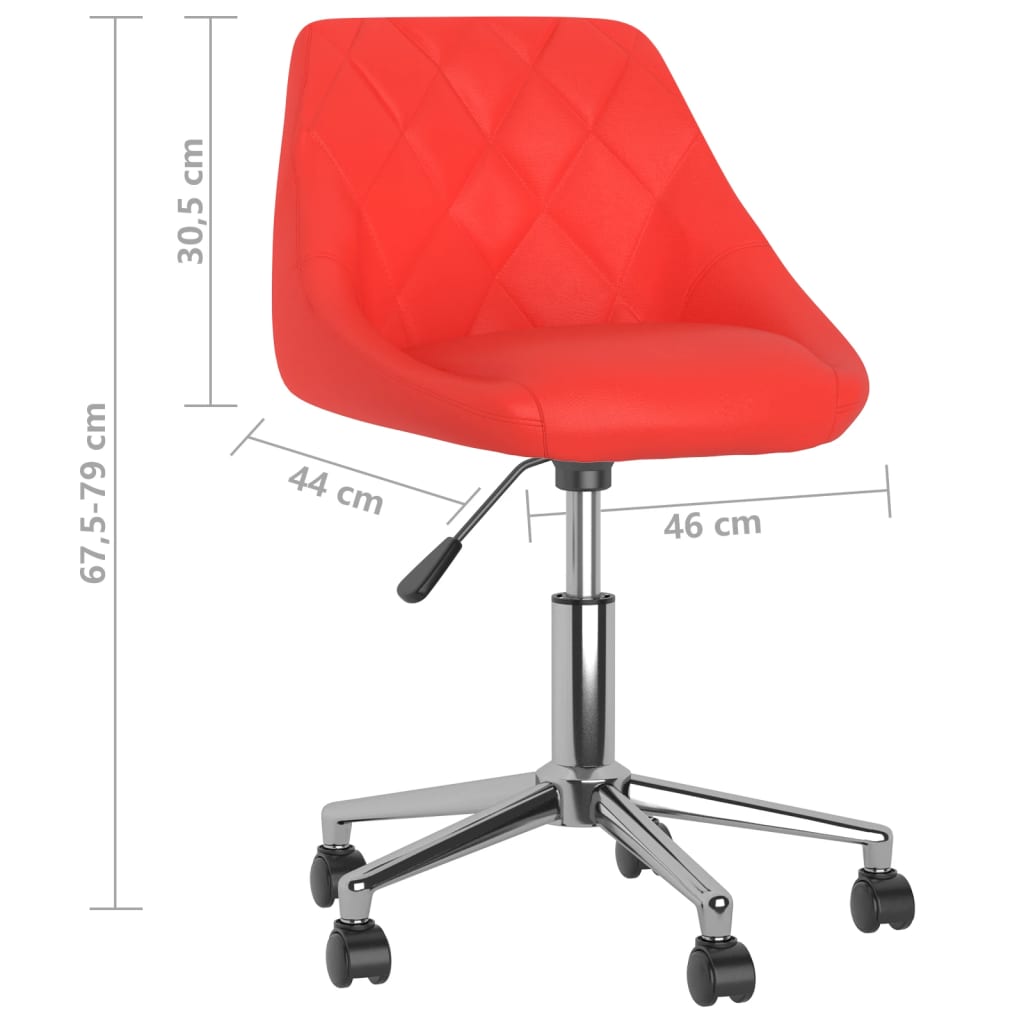 Bürostuhl Drehbar Rot Kunstleder