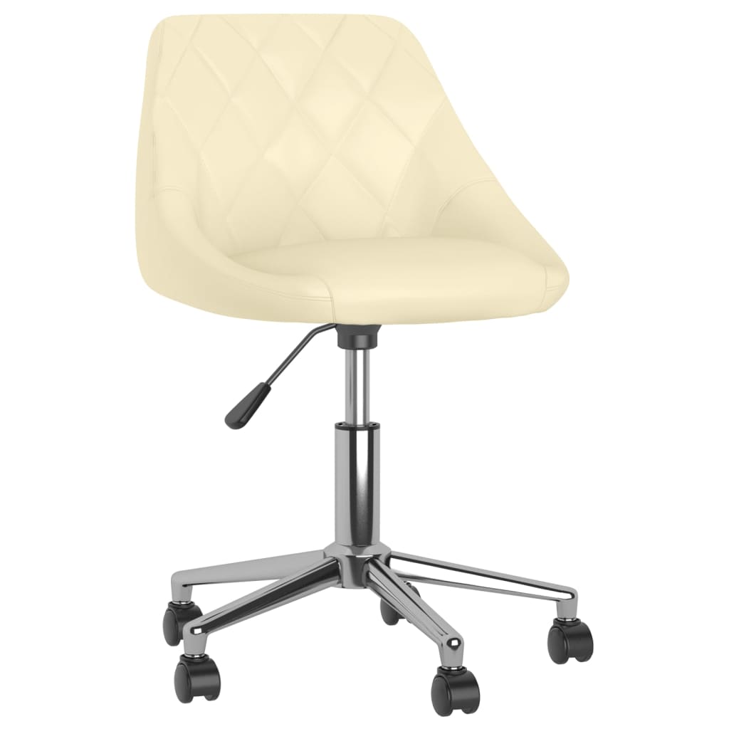 Bürostuhl Drehbar Creme Kunstleder