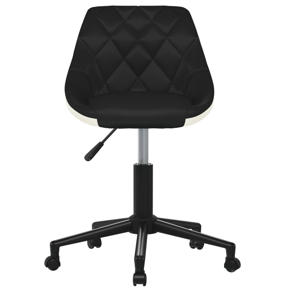 Bürostuhl Drehbar Schwarz und Weiß Kunstleder
