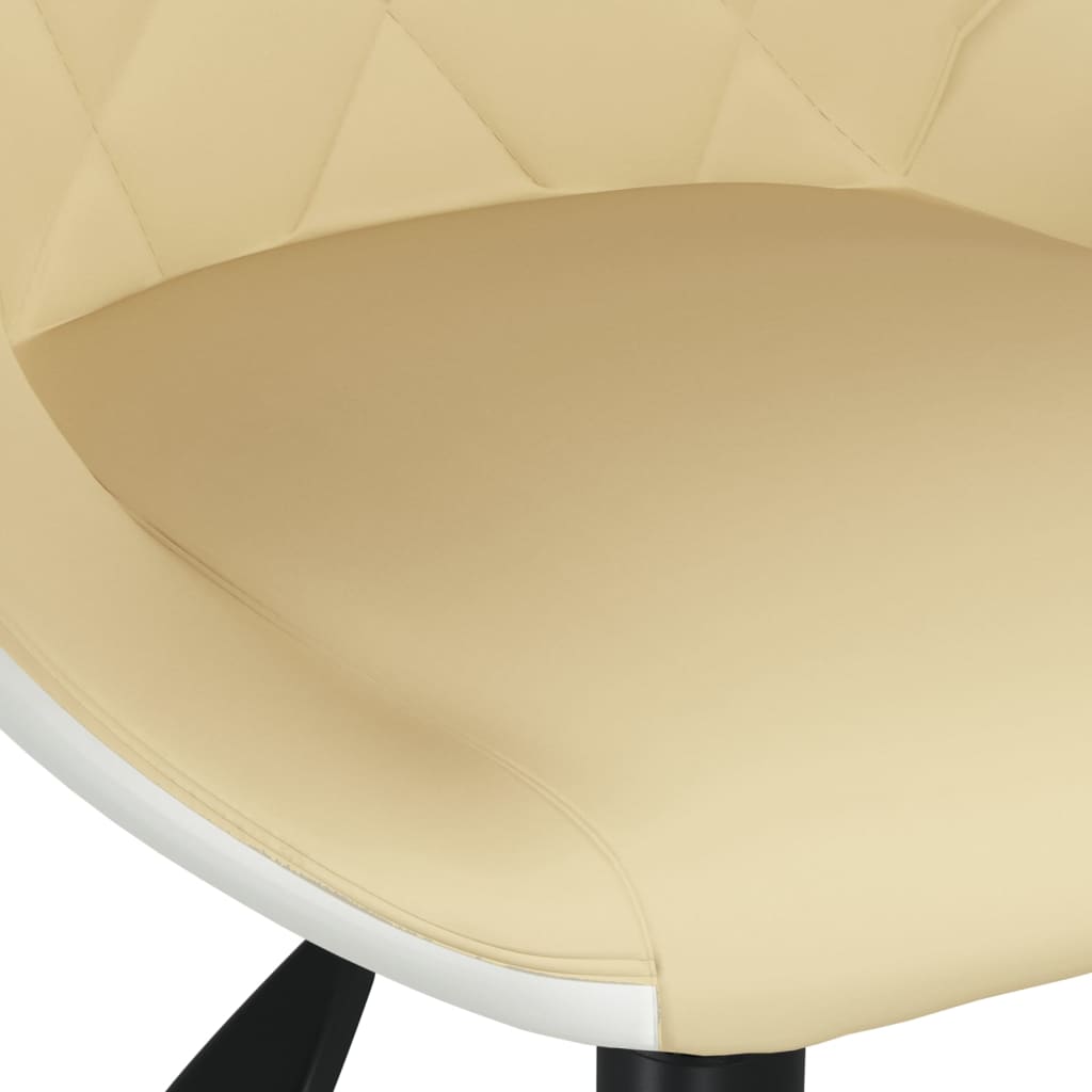 Bürostuhl Drehbar Creme und Weiß Kunstleder